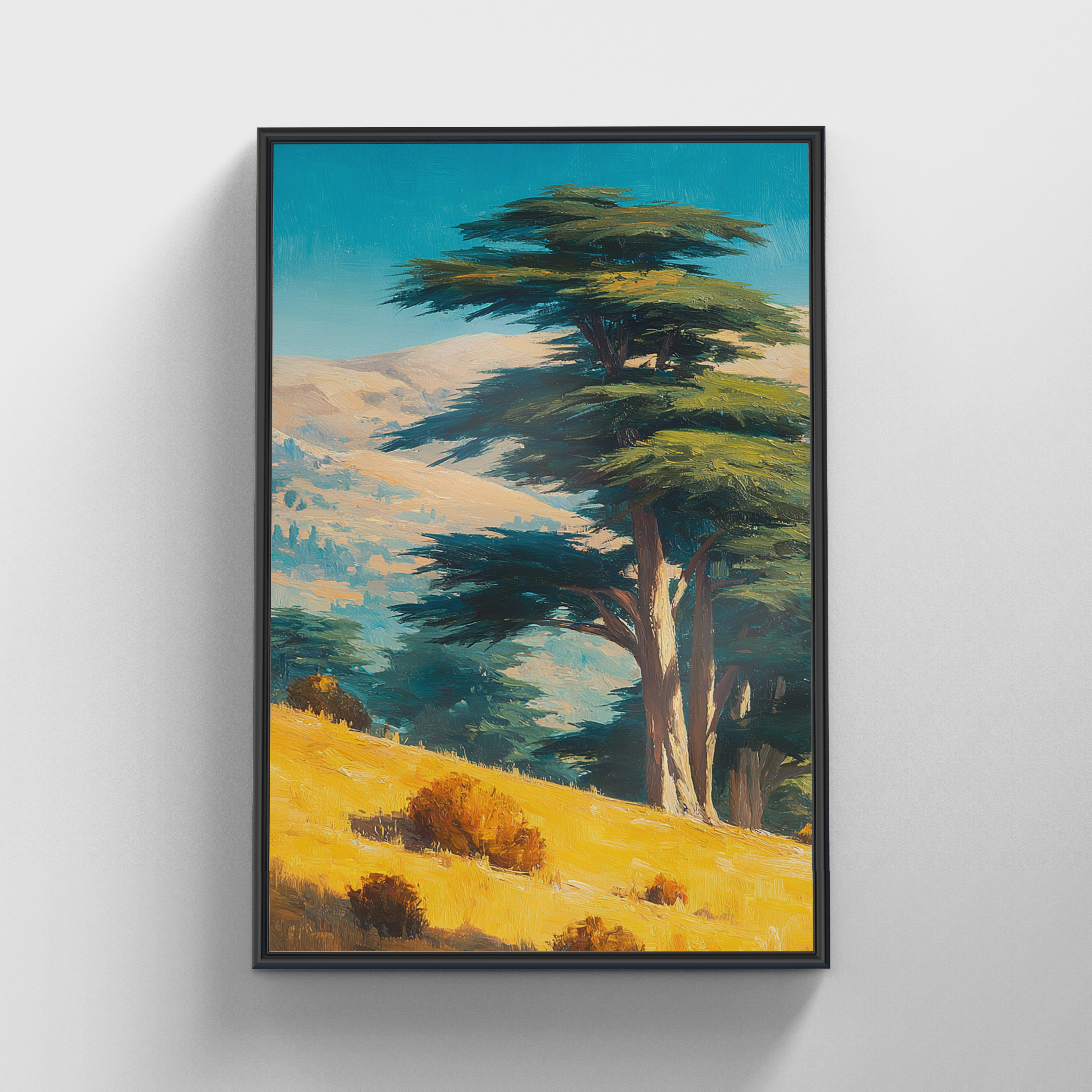 "Gold And Green" Framed Hand-Painted Canvas Wall Art 100x140cm