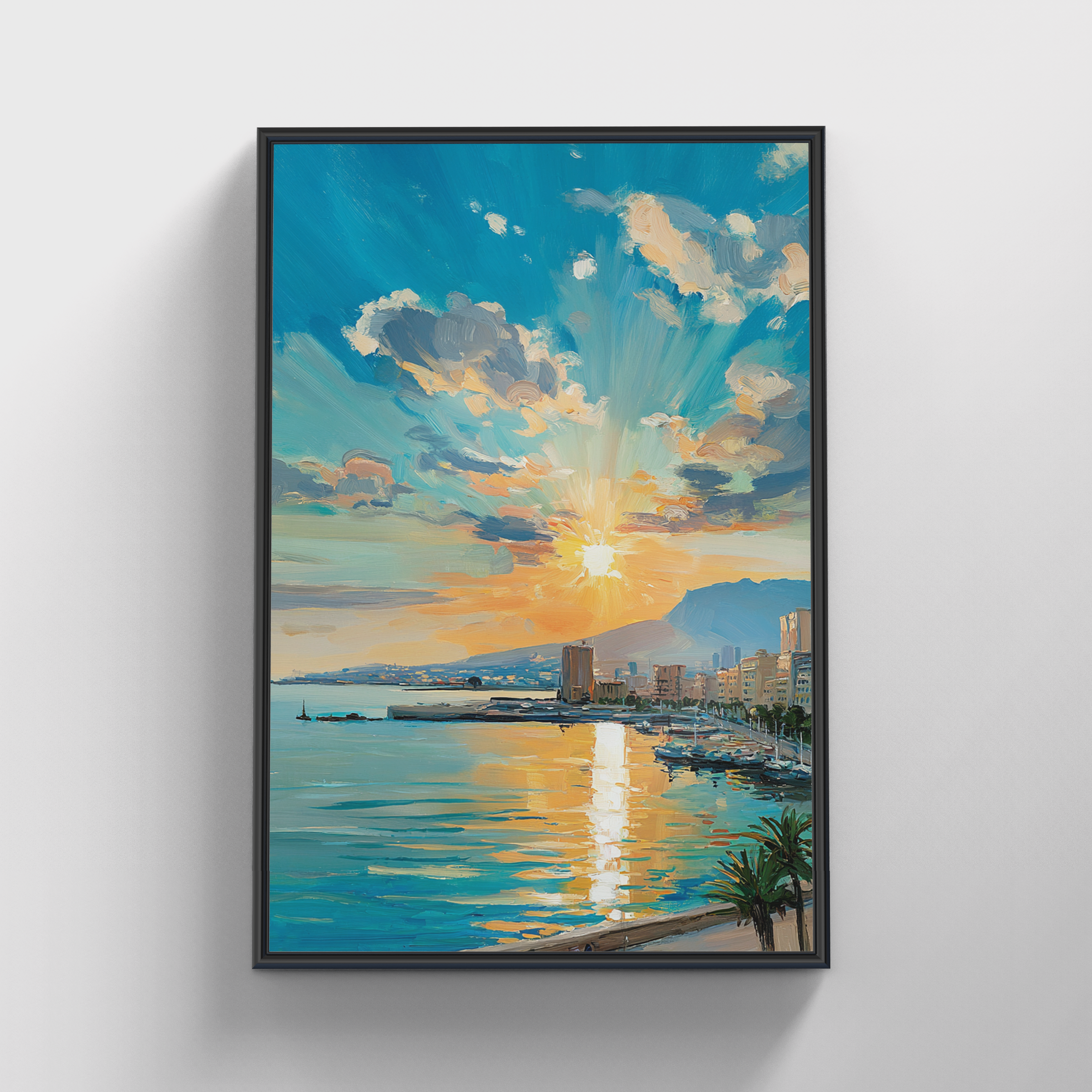 "Eventide" Framed Hand-Painted Canvas Wall Art 100x140cm