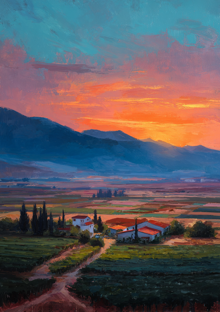 "Break of Dawn" Framed Hand-Painted Canvas Wall Art 100x140cm