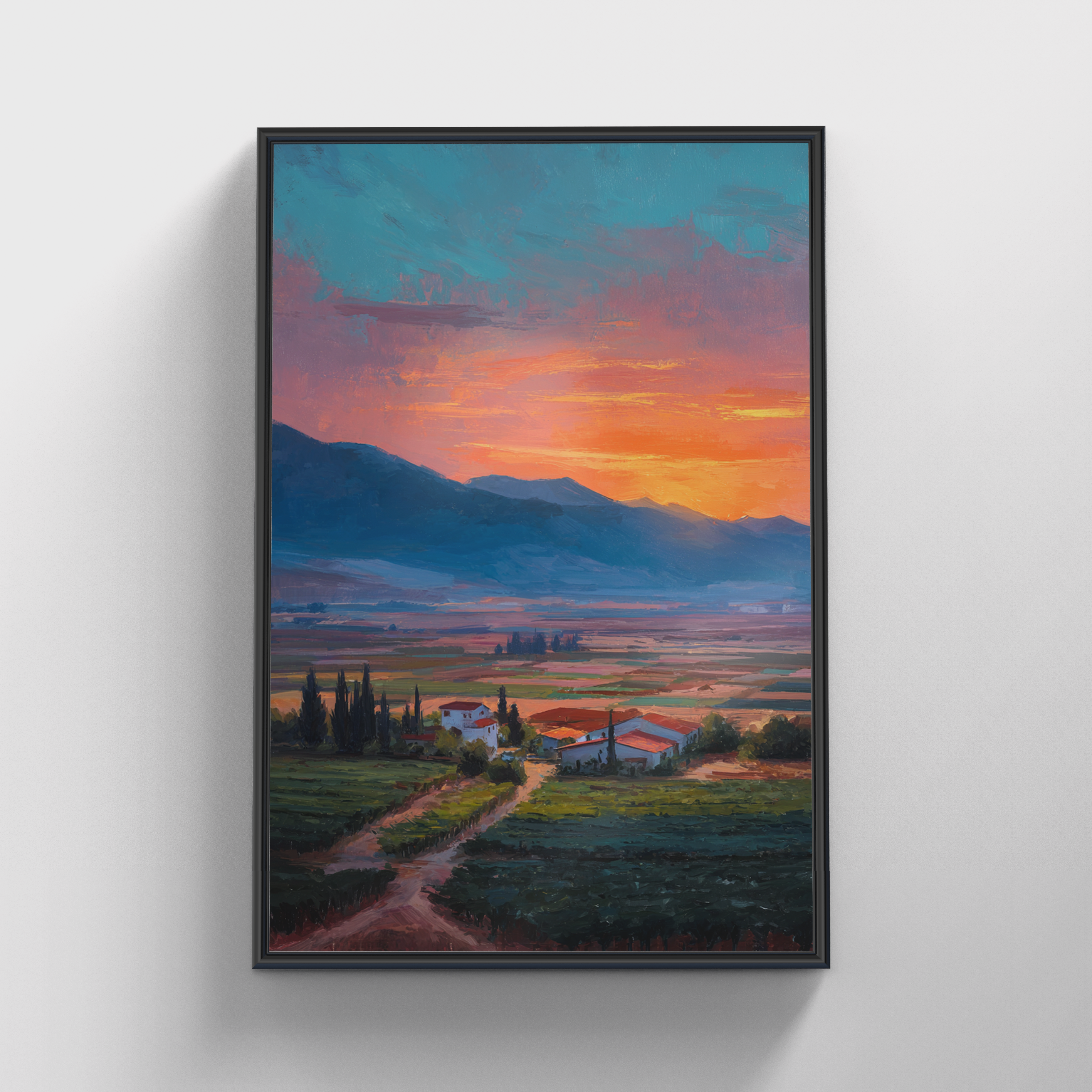 "Break of Dawn" Framed Hand-Painted Canvas Wall Art 100x140cm