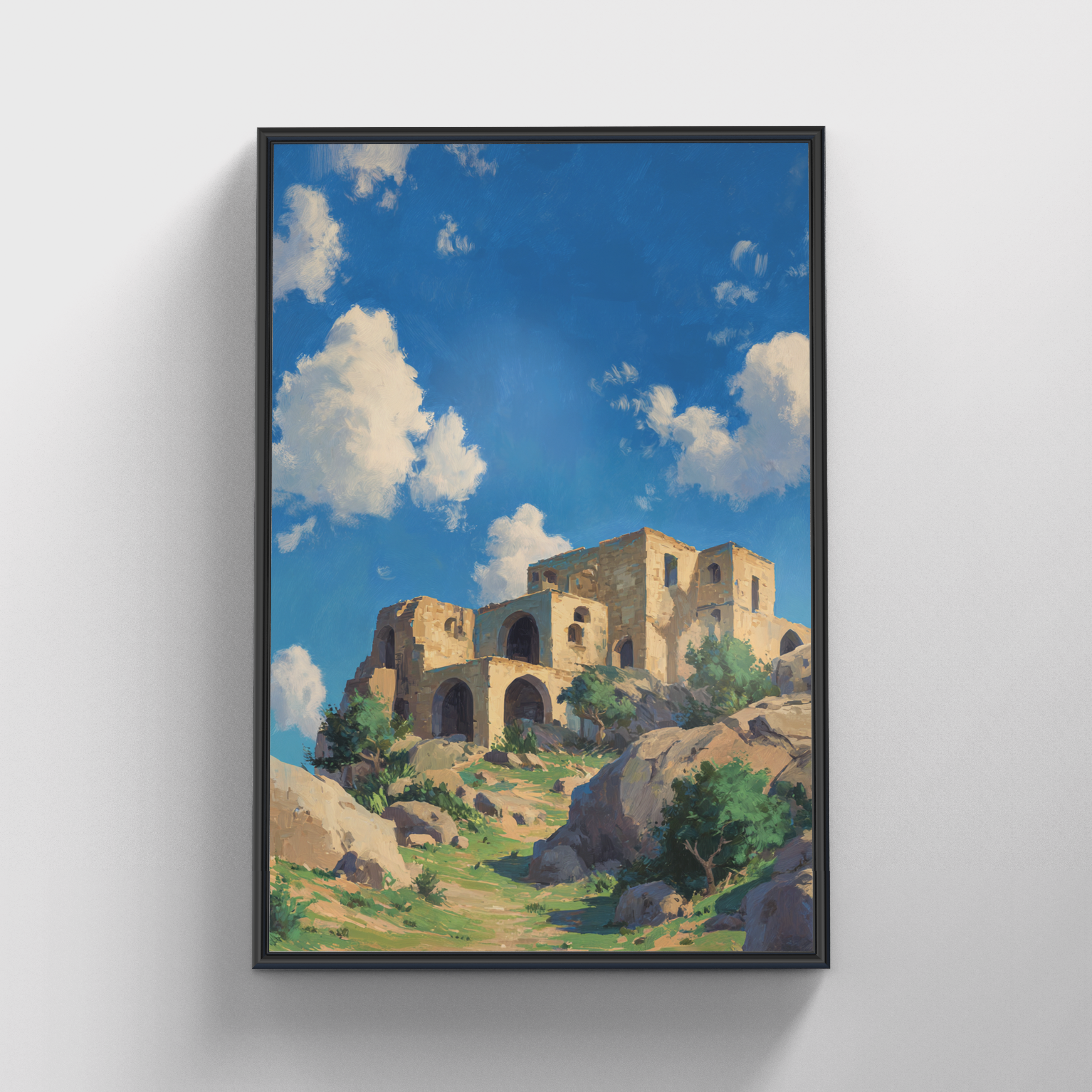 "What Remains" Framed Hand-Painted Canvas Wall Art 100x140cm